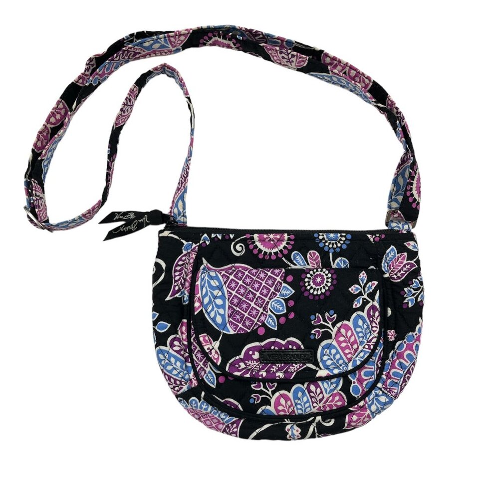 Vera Bradley - Alpine Floral- Crossbody/ Satchel Bag in Blue/Purple/White/Black